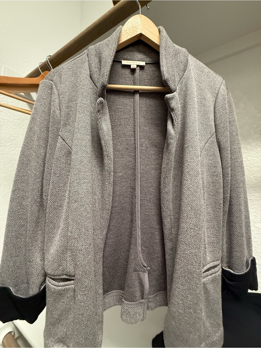 Skies Are Blue Heather Gray Open-Front Women's Blazer Jacket